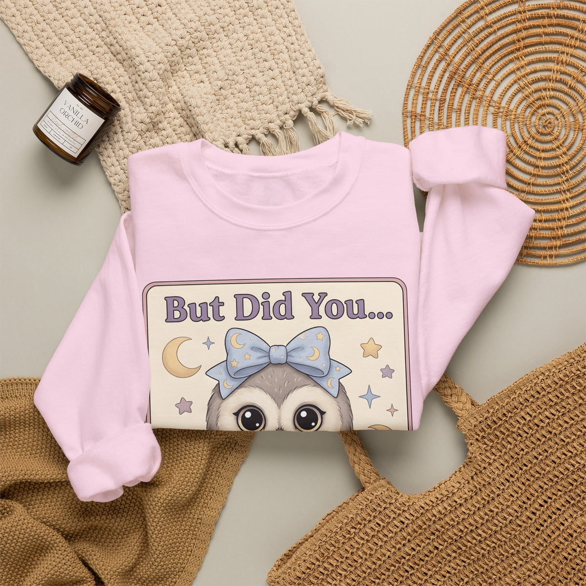 Owl Bow Sweatshirt Teachers School Gift Women Kawaii Sweatshirt Owl Sweatshirt Educator Enthusiast Cute Sweatshirt Classroom Graphic Pastel Laptop Sweatshirt