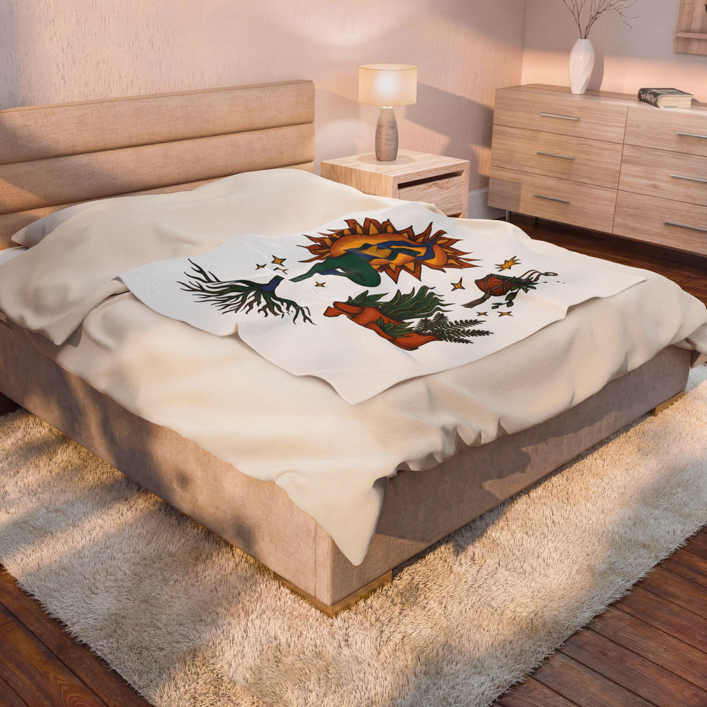 Yoga Pose Female Blanket Boho Chic Selfcare Gift Women Ethnic Blanket Asana Blanket Bohemian Enthusiast Tribal Blanket Wellness Graphic Minimalist