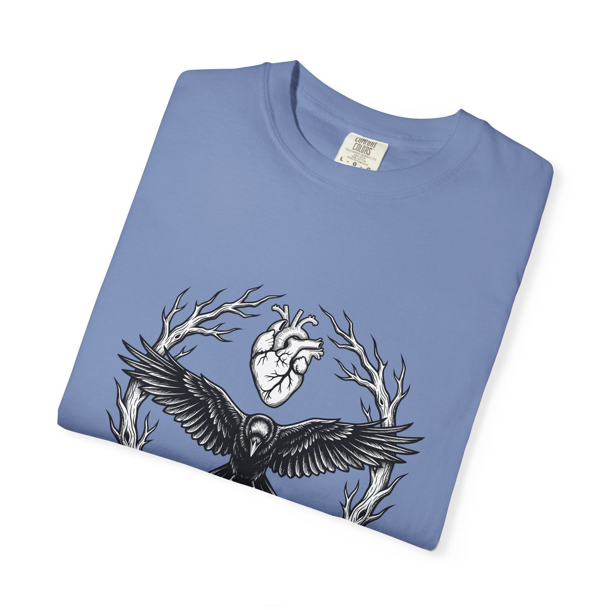 Raven Love T-Shirt Gothic Gloom Gift Women Spooky T-Shirt Crow Love T-Shirt Dark Fan Creepy T-Shirt Dark Illustration Hand Drawn Antler Crown