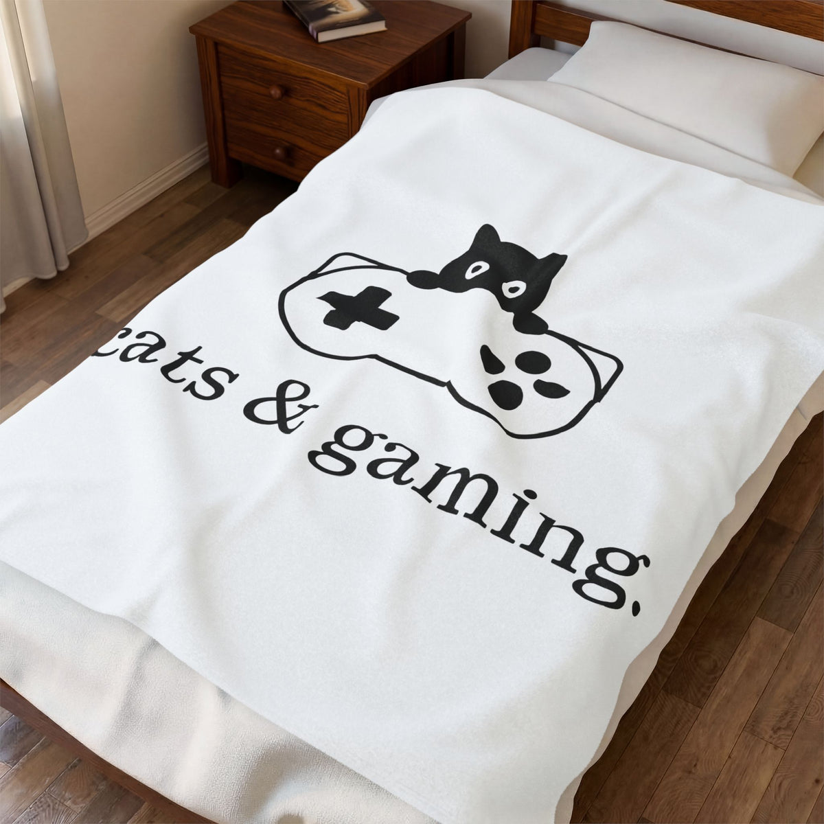 Cat Game Controller Blanket Cat Gaming Gift Women Minimalist Blanket Gamepad Blanket Feline Fan Gamer Graphic Gamer Design Modern Video Game