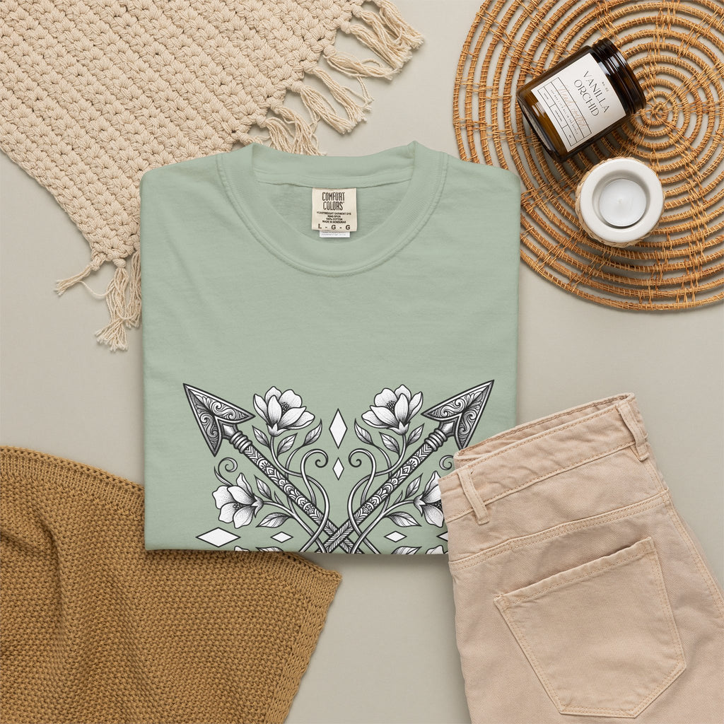 Crossed Arrows T-Shirt Cowgirl Rodeo Gift Women Tribal T-Shirt Arrows T-Shirt Cowgirl Fan Native T-Shirt Rodeo Graphic Classic Blossom T-Shirt