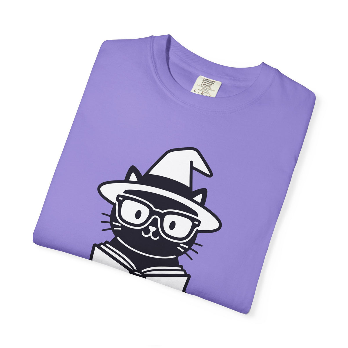 Dark Cat Witch T-Shirt Halloween Literature Gift Women Animated T-Shirt Black Cat Witch T-Shirt Horror Fan Cartoon T-Shirt Book Graphic Clean