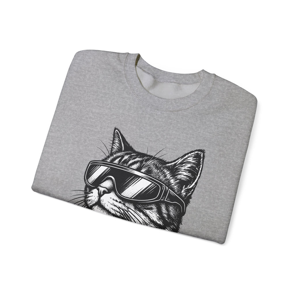 Cat Sunglasses Sweatshirt Cat Animal Gift Women Ink Drawing Sweatshirt Cool Cat Sweatshirt Cat Fan Feline Sweatshirt Creature Graphic Retro Eyewear Sweatshirt