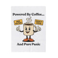 Coffee Cup Mascot Blanket Coffee Jokes Gift Women Comic Blanket Blanket Blanket Caffeine Fan Cartoon Blanket Humor Graphic Retro Caution Symbols Blanket