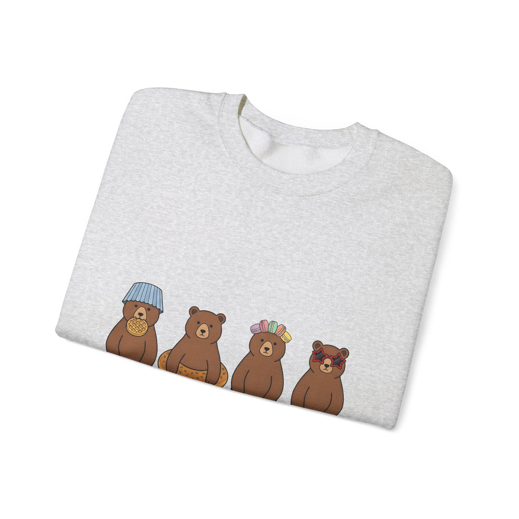 Bear Pastry Desserts Fauna Gift Whimsical Cake Sweets Fan Pastry Wildlife Fun Confection Sweatshirt
