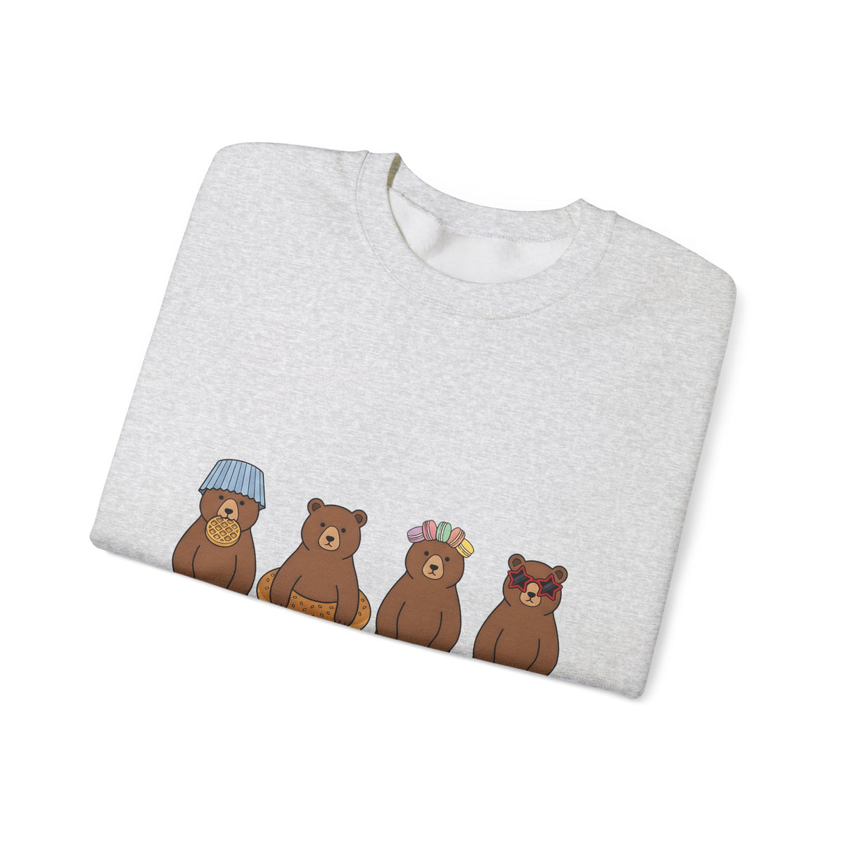 Bear Pastry Desserts Fauna Gift Whimsical Cake Sweets Fan Pastry Wildlife Fun Confection Sweatshirt
