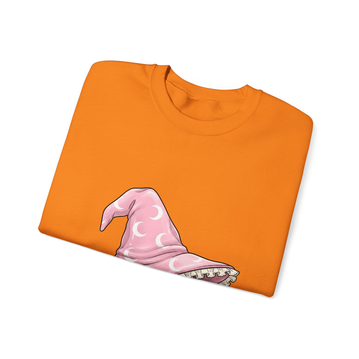 Witch Hat Halloween Witch Gift Kawaii Pointy Hat Spooky Fan Magical Cartoon Crescent Moon Sweatshirt