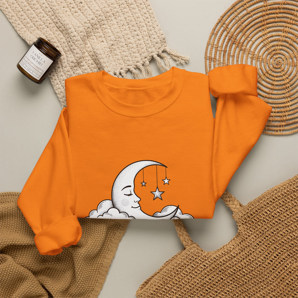 Crescent Moon Sweatshirt Nurses Career Gift Women Line Art Sweatshirt Lunar Sweatshirt Nurse Enthusiast Minimalist Sweatshirt Professional Graphic Clean