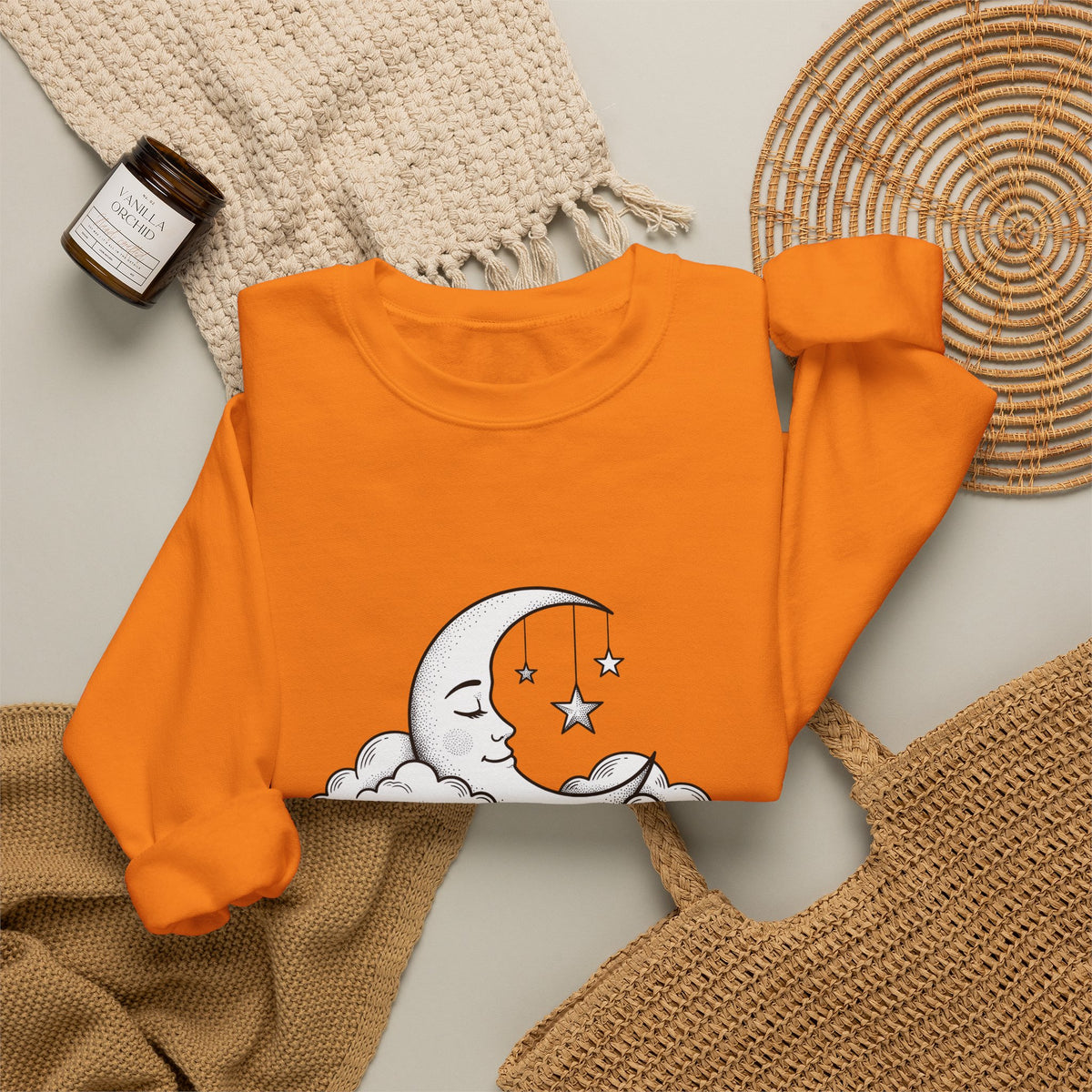 Crescent Moon Sweatshirt Nurses Career Gift Women Line Art Sweatshirt Lunar Sweatshirt Nurse Enthusiast Minimalist Sweatshirt Professional Graphic Clean