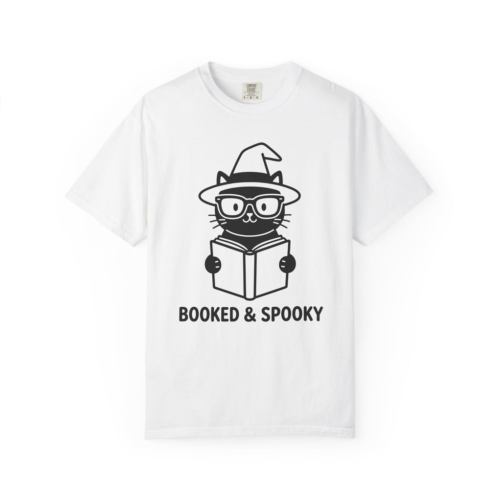 Dark Cat Witch T-Shirt Halloween Literature Gift Women Animated T-Shirt Black Cat Witch T-Shirt Horror Fan Cartoon T-Shirt Book Graphic Clean