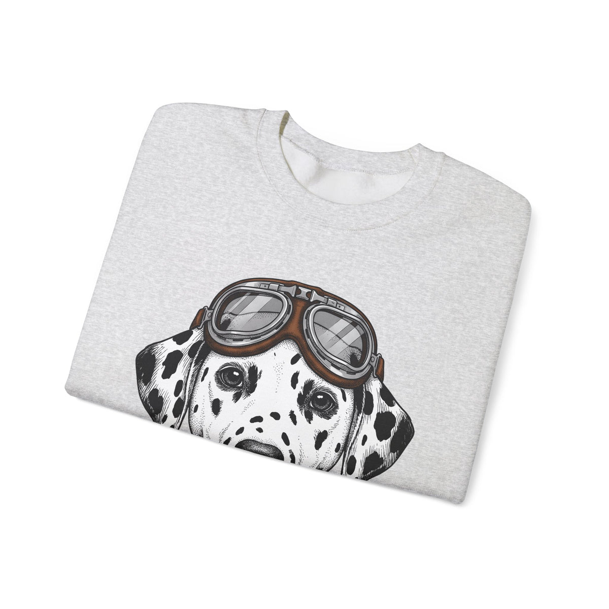 Dalmatian Puppy Sweatshirt Dog Pets Gift Women Line Art Sweatshirt Puppy Sweatshirt Dog Fan Dalmatian Sweatshirt Animal Graphic Retro Pilot Goggles Sweatshirt