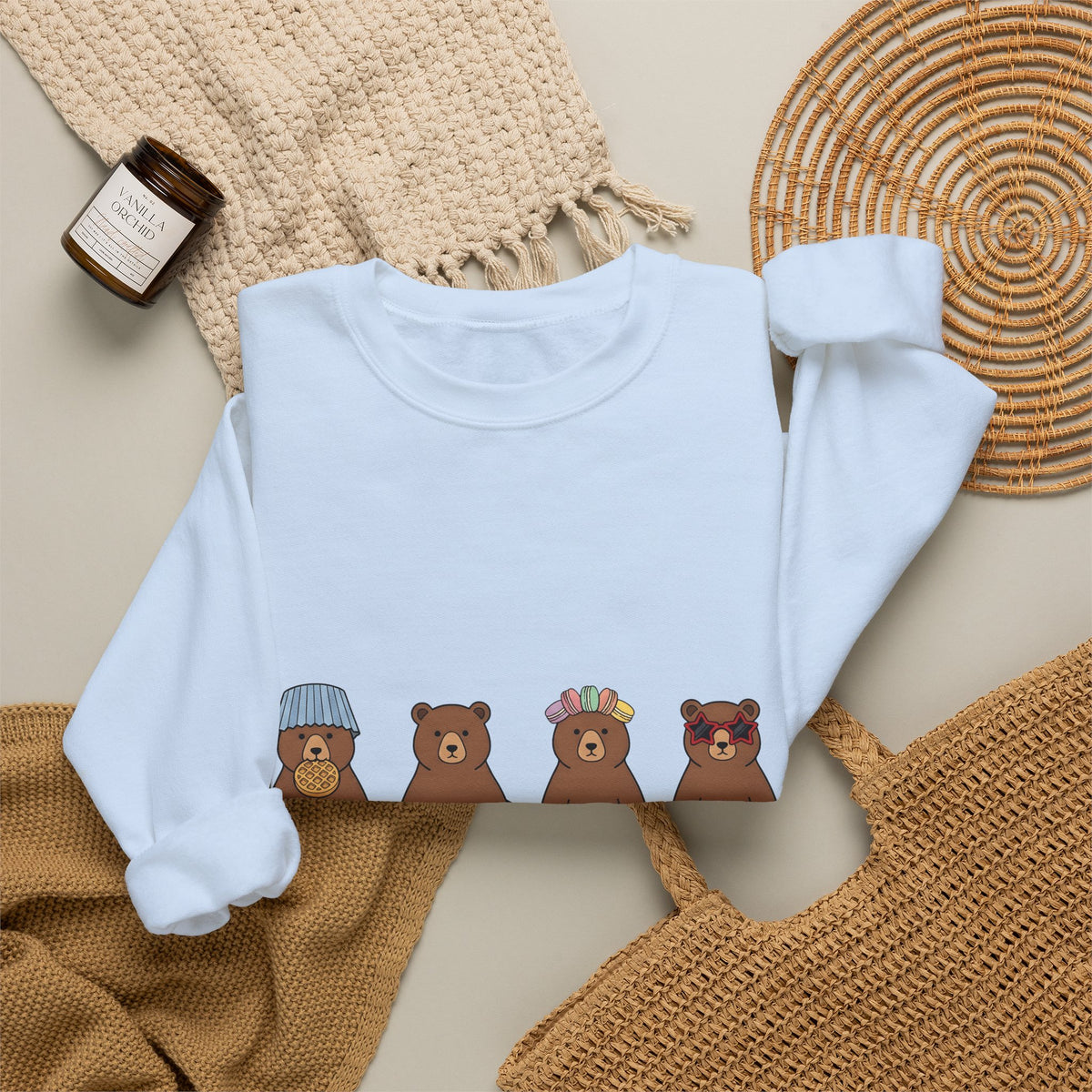 Bear Pastry Desserts Fauna Gift Whimsical Cake Sweets Fan Pastry Wildlife Fun Confection Sweatshirt