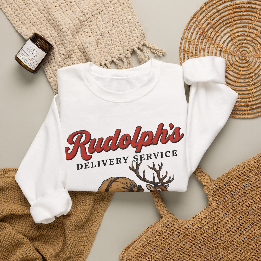 Deer Illustration Sweatshirt Christmas Celebration Gift Women Retro Sweatshirt Fawn Sweatshirt Noel Fan Vintage Sweatshirt Party Graphic Sketch Present Sweatshirt