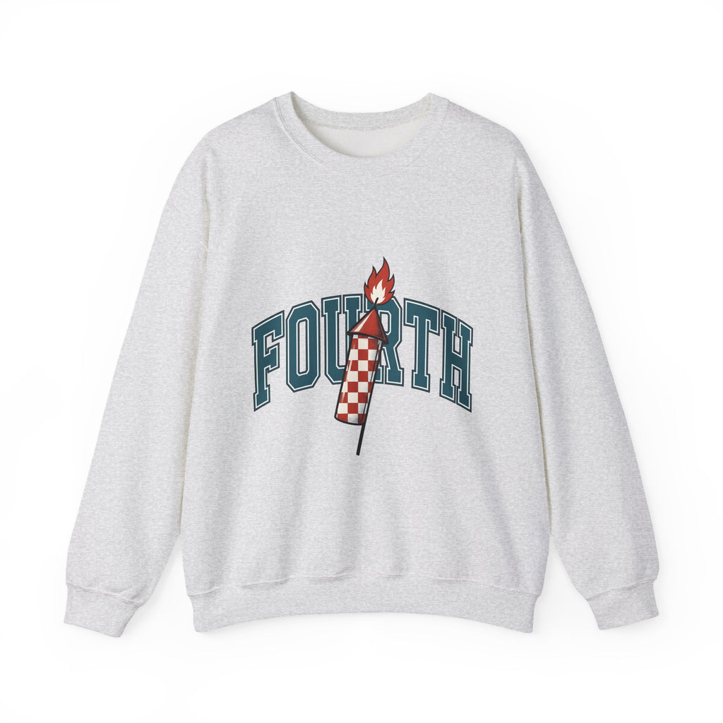 Firework Illustration Sweatshirt 4th Of July America Gift Women Striking Sweatshirt Fireworks Sweatshirt Independence Fan Fire Art Sweatshirt Patriotic Graphic