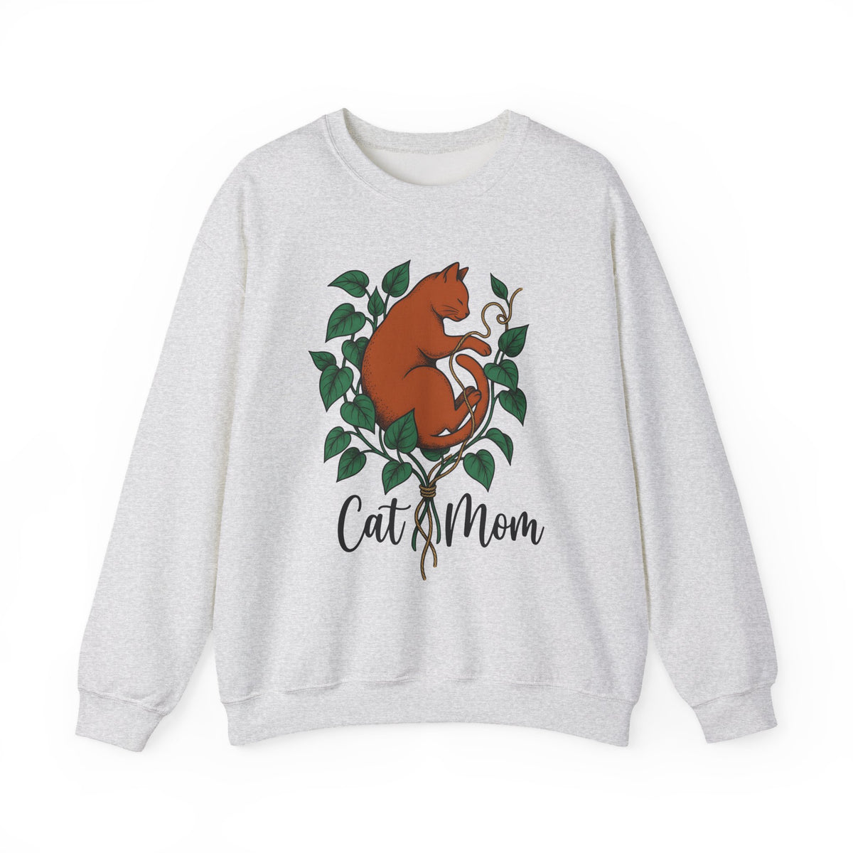 Cat Graphic Sweatshirt Cat Mom Animals Gift Women Hand Drawn Sweatshirt Kitten T
