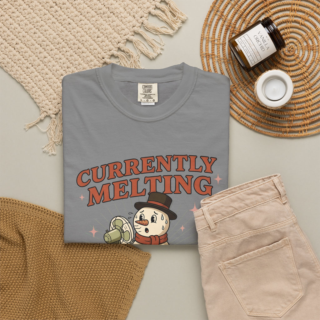 Snowman Fan T-Shirt Christmas Humor Gift Women Cartoon T-Shirt Frosty T-Shirt Xmas Fan Toon T-Shirt Funny Graphic Vintage Hat T-Shirt