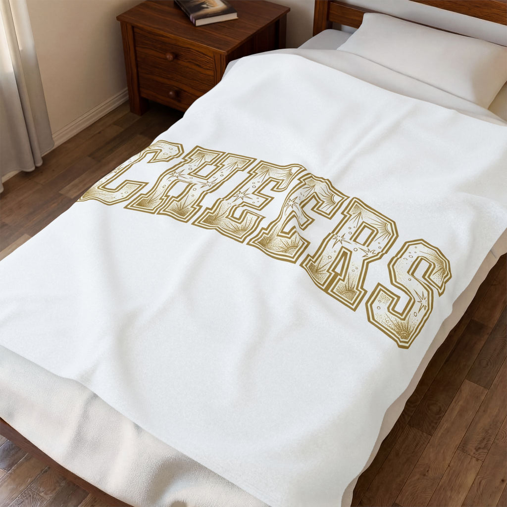 Festive Lettering Holiday Gathering Gift Cheerful Typography Christmas Fan Hand Lettering Party Blanket