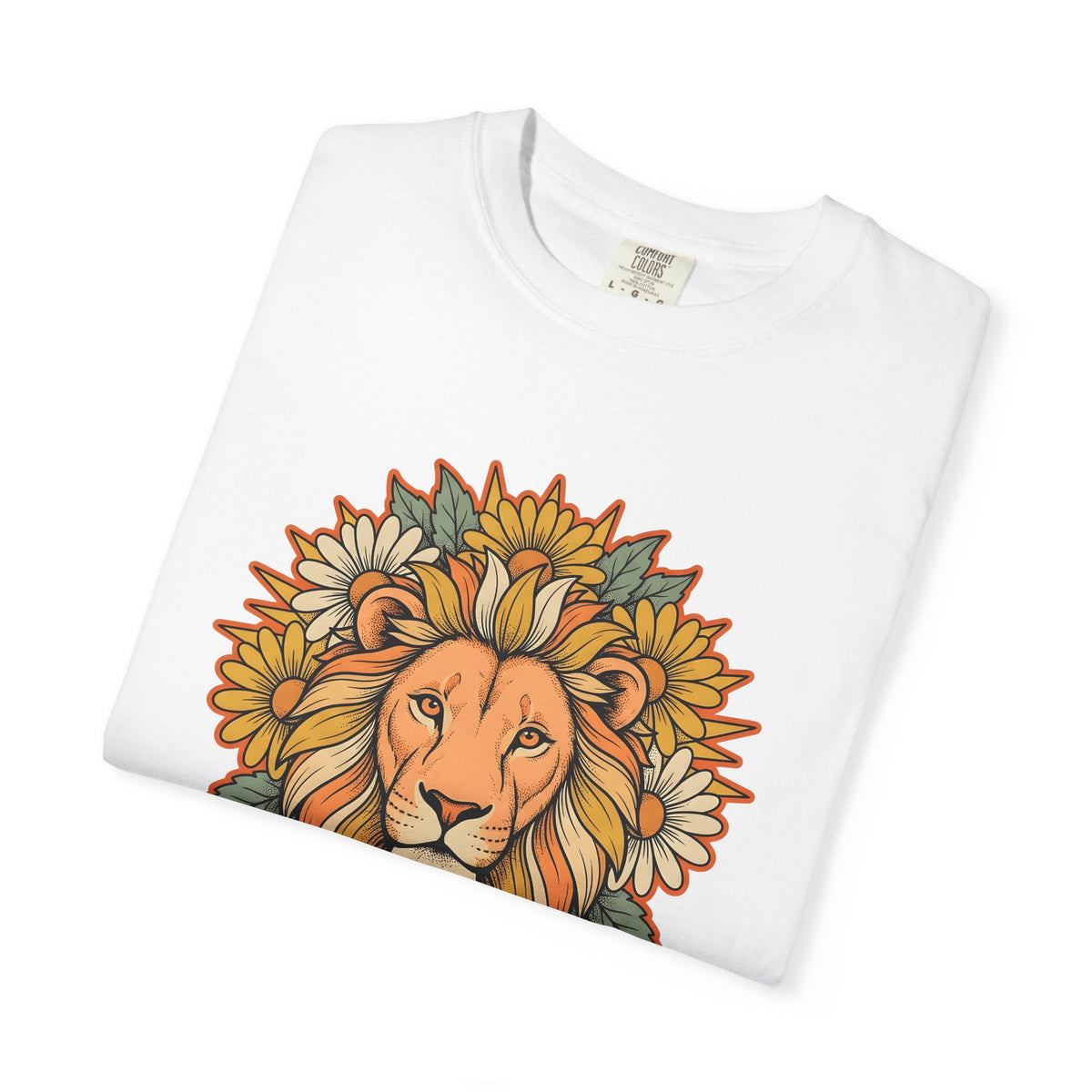 Lion Blossom Boho Chic Horoscope Gift Tribal Lion Bohemian Fan Ethnic Zodiac Classic Sunflower T-Shirt