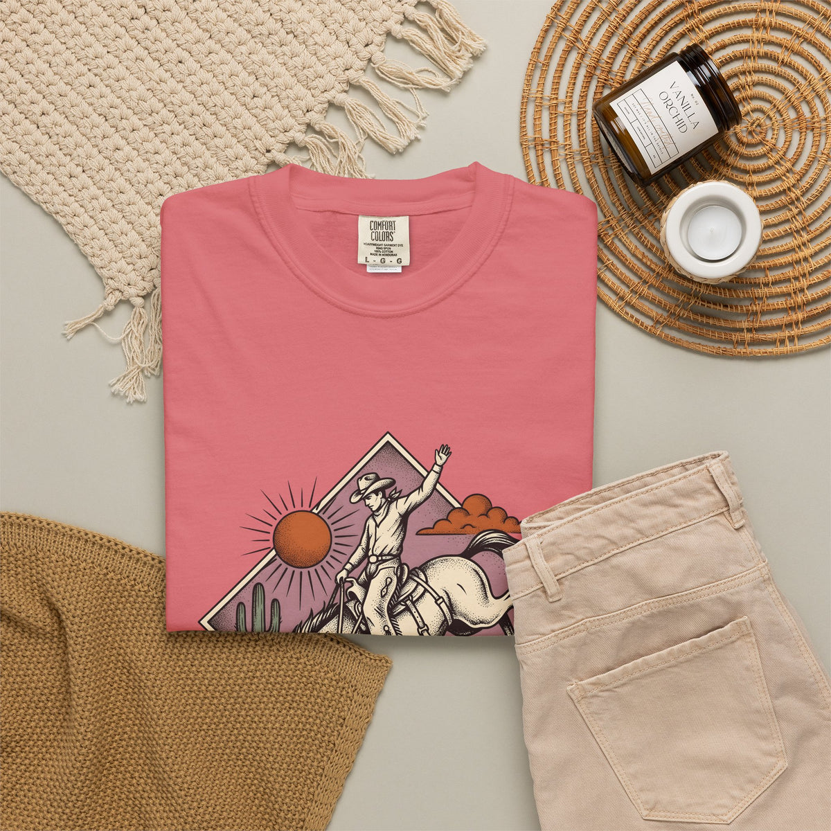 Bronc Rider T-Shirt Cowgirl Ranch Gift Women Sketch T-Shirt Rough Rider T-Shirt Cowboy Fan Rodeo T-Shirt Farm Graphic Tribal Desert Plant T-Shirt