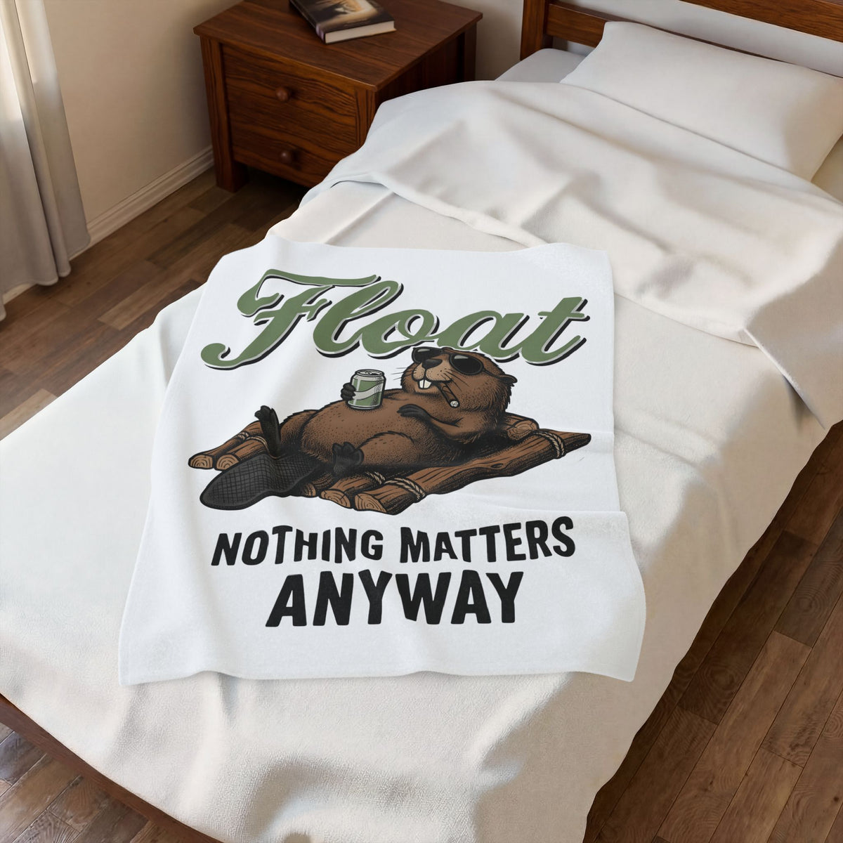 Beaver Float Blanket Cute Wildlife Gift Women Comic Blanket Dam Blanket Adorable Fan Cartoon Blanket Animal Graphic Retro Shades Blanket