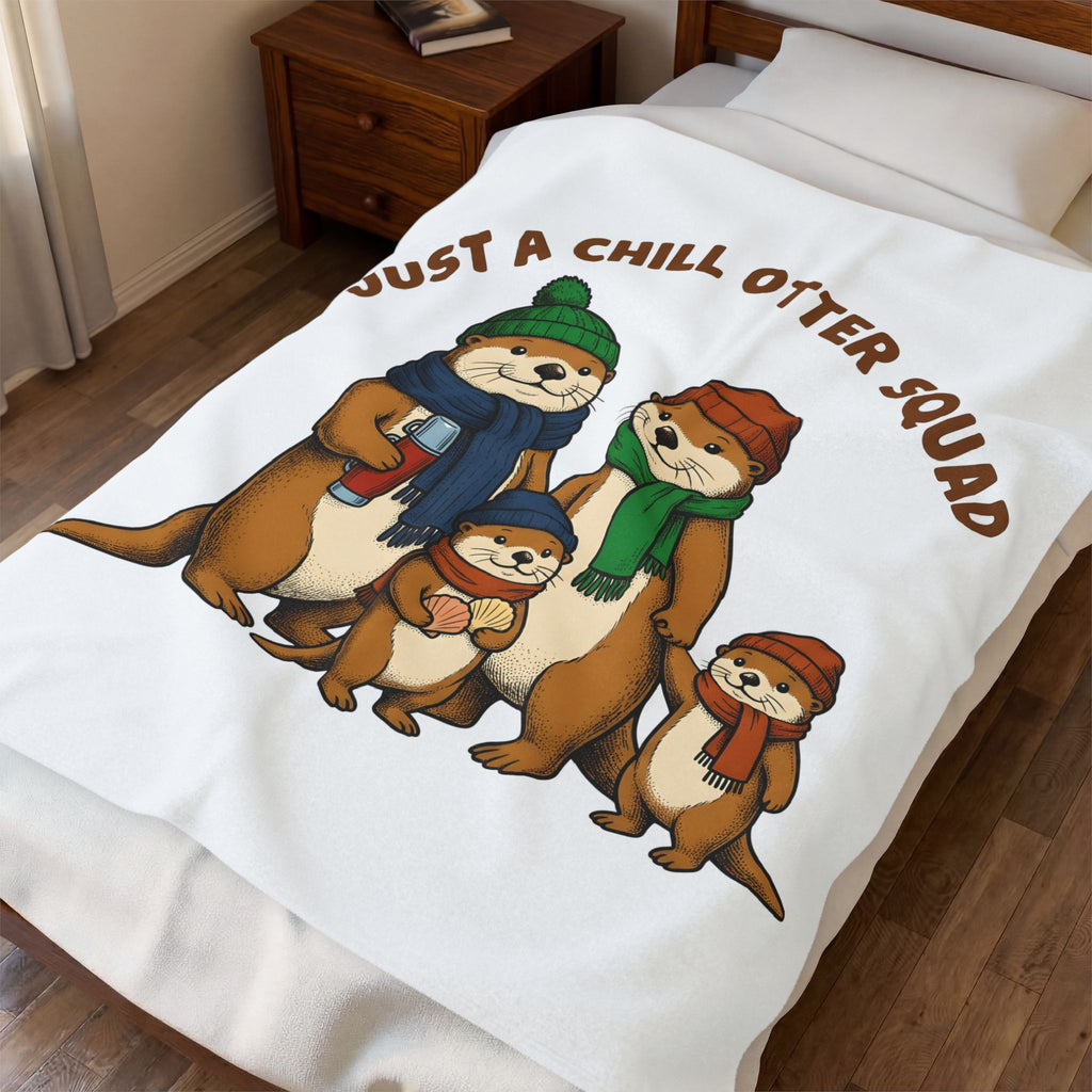Otter Group Blanket Funny Wildlife Gift Women Comic Blanket Otters Blanket Humor Fan Cartoon Blanket Animal Graphic Sketch Beanies Blanket