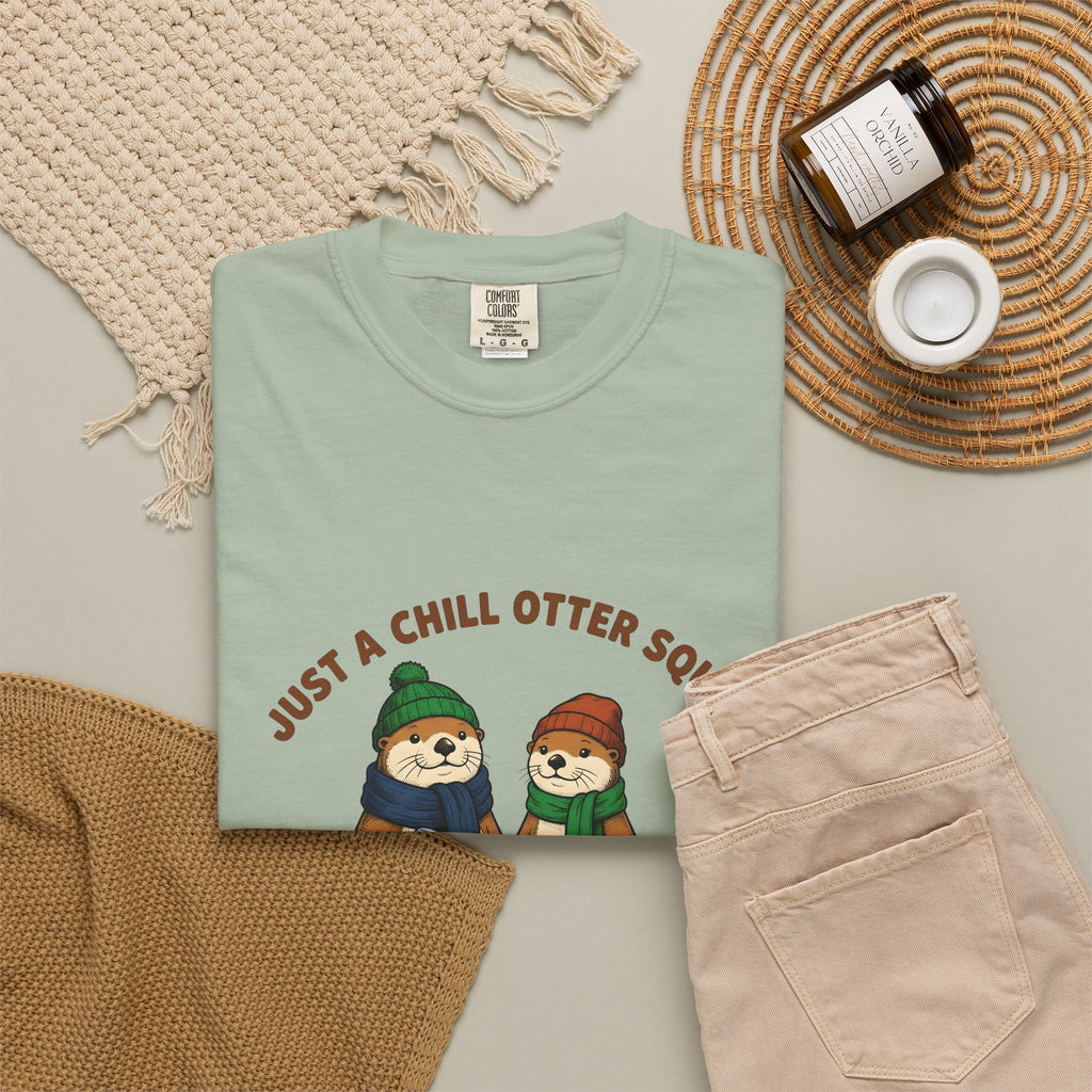 Otter Group T-Shirt Funny Wildlife Gift Women Comic T-Shirt Otters T-Shirt Humor Fan Cartoon T-Shirt Animal Graphic Sketch Beanies T-Shirt