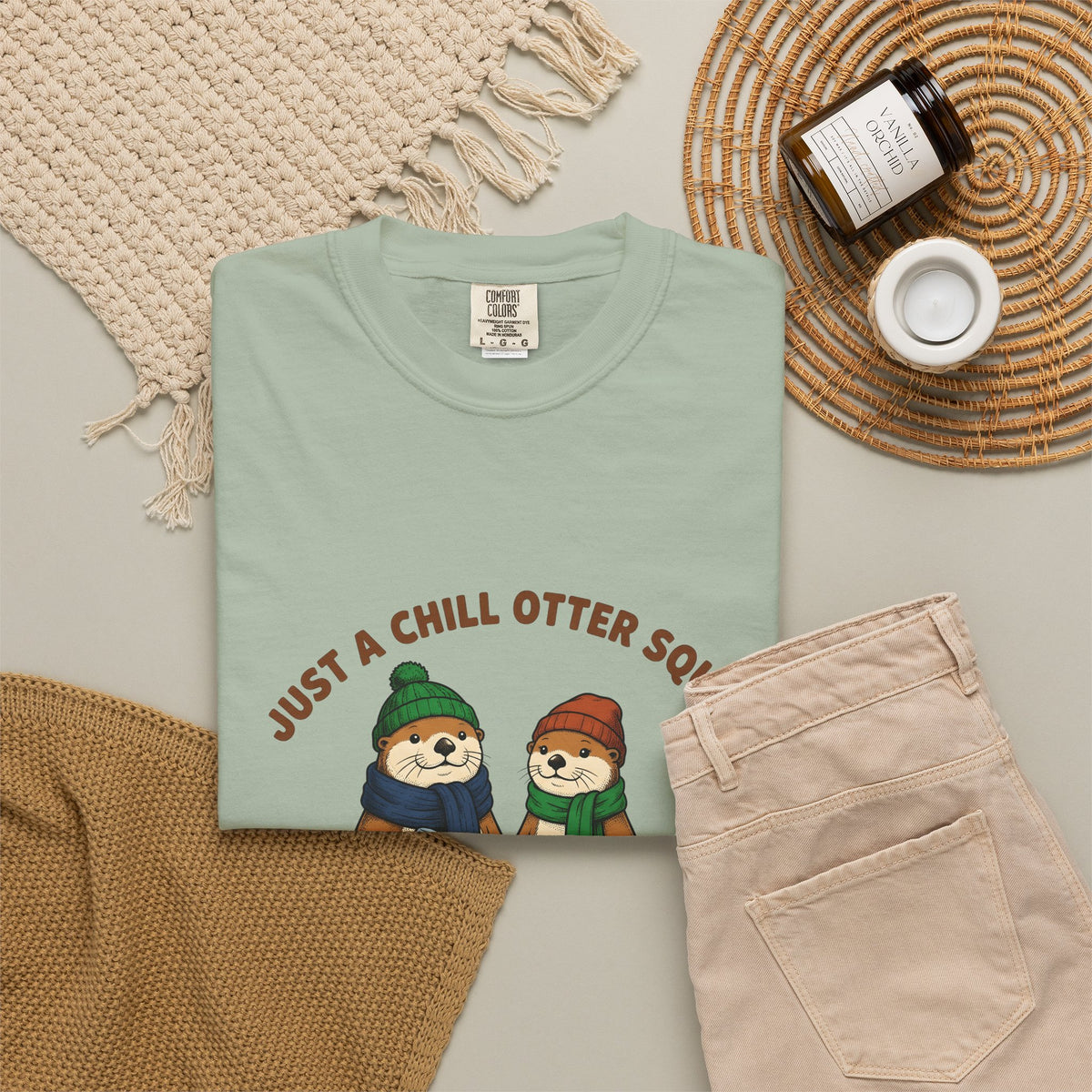 Otter Group T-Shirt Funny Wildlife Gift Women Comic T-Shirt Otters T-Shirt Humor Fan Cartoon T-Shirt Animal Graphic Sketch Beanies T-Shirt