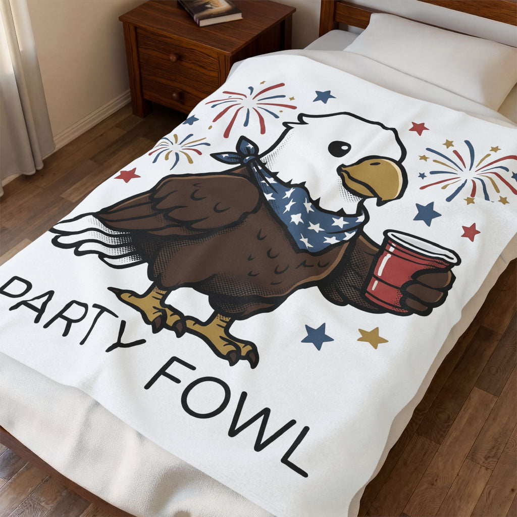 Bald Eagle Blanket 4th Of July Usa Gift Women Comic Blanket Eagle Blanket Independence Day Fan Cartoon Blanket American Graphic Vintage Fireworks