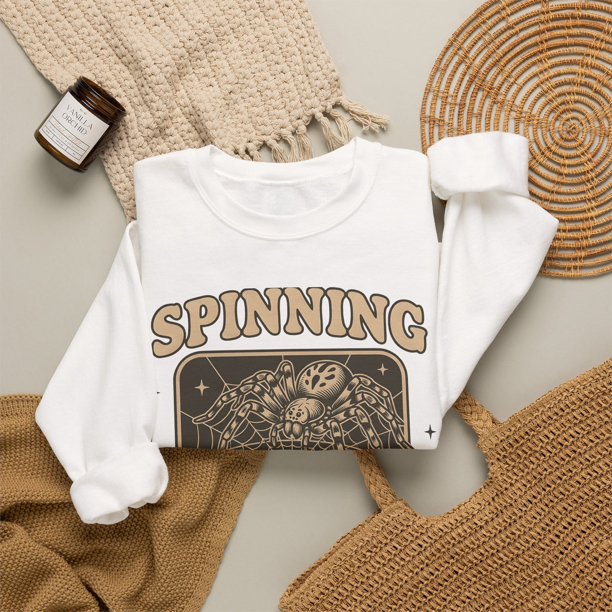 Arachnid Record Player Sweatshirt Halloween Gear Gift Women Throwback Sweatshirt Vinyl Player Sweatshirt Horror Fan Retro Sweatshirt Equipment Graphic Classic