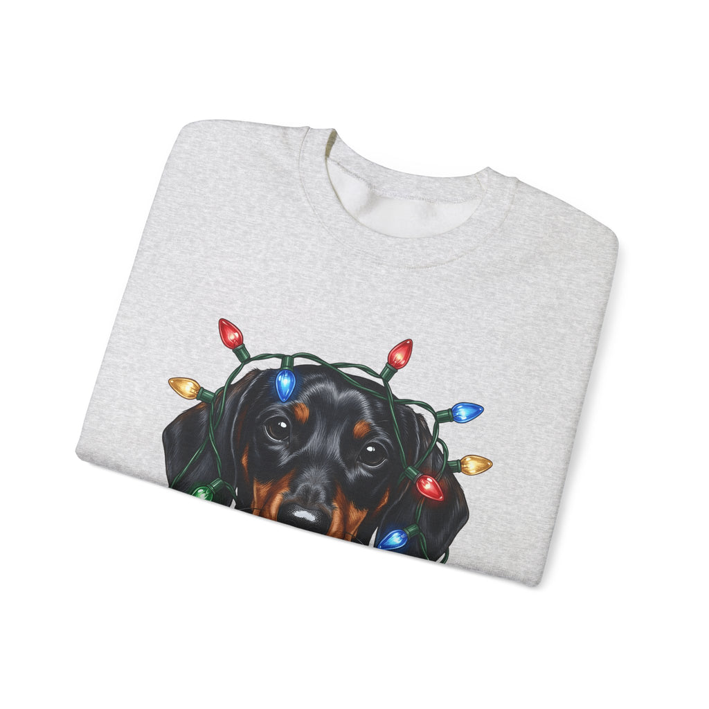 Dachshund Dog Sweatshirt Dog Holiday Gift Women Realistic Sweatshirt Wiener Dog Sweatshirt Dog Fan Photorealistic Sweatshirt Christmas Graphic Hand Drawn