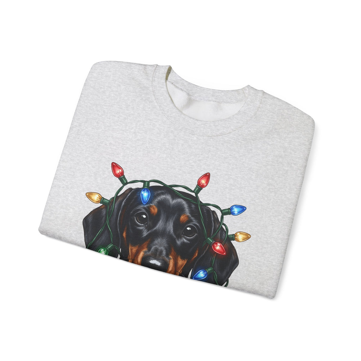 Dachshund Dog Sweatshirt Dog Holiday Gift Women Realistic Sweatshirt Wiener Dog Sweatshirt Dog Fan Photorealistic Sweatshirt Christmas Graphic Hand Drawn