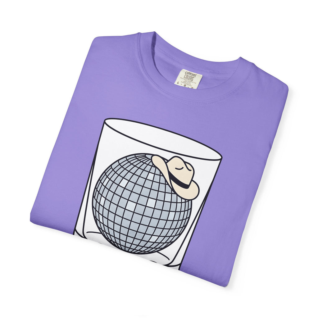 Disco Ball Glass T-Shirt Cowgirl Festivity Gift Women Cartoon T-Shirt Mirror Ball T-Shirt Rodeo Fan Comic T-Shirt Party Graphic Hand Drawn Cowboy