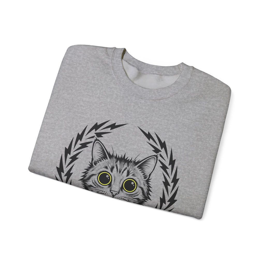 Striped Cat Cat Comedy Gift Modern Tabby Cat Feline Fan Retro Electric Sweatshirt