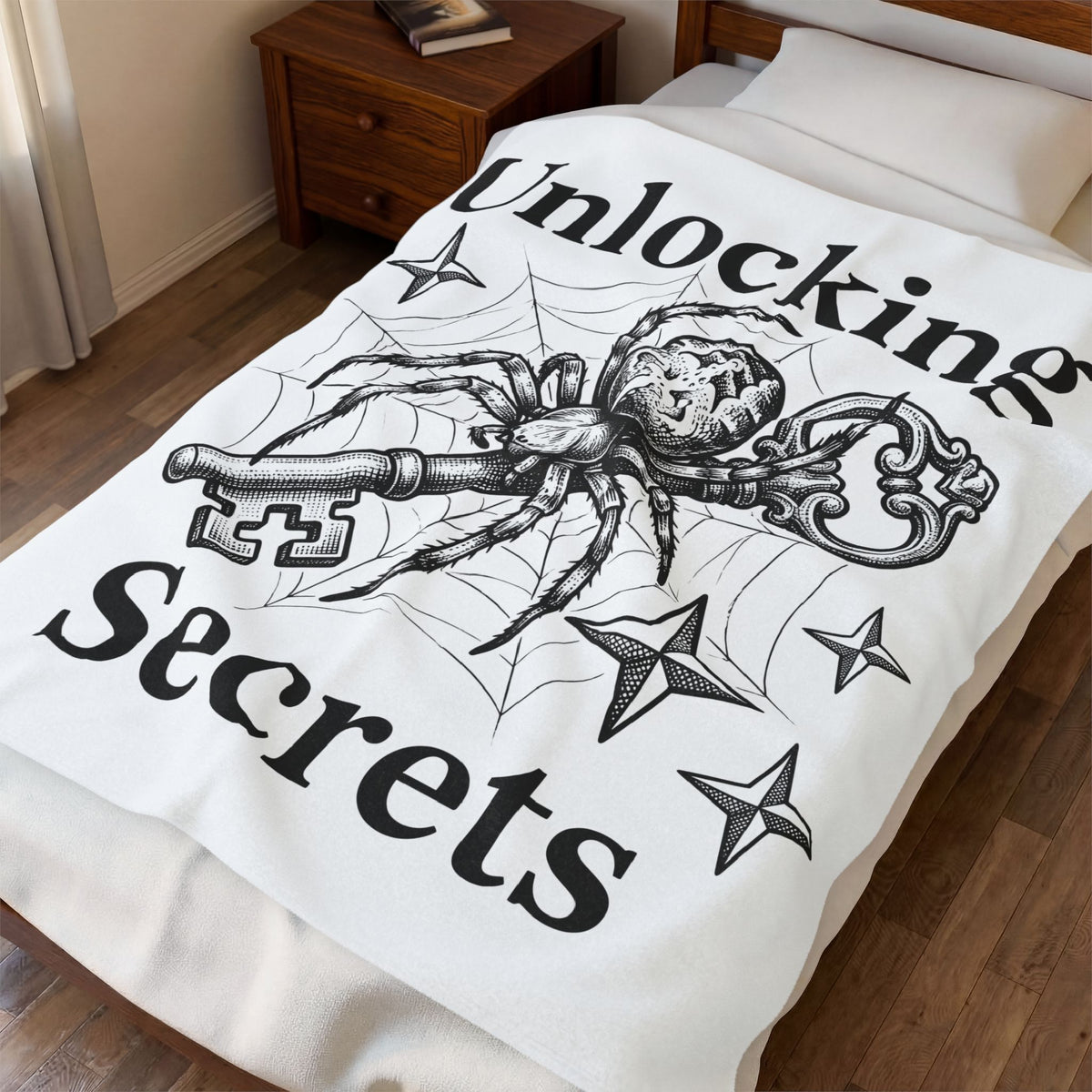 Spider Pendant Blanket Halloween Magic Gift Women Spooky Blanket Spider Necklace Blanket Horror Fan Creepy Art Blanket Mystical Graphic Sketch