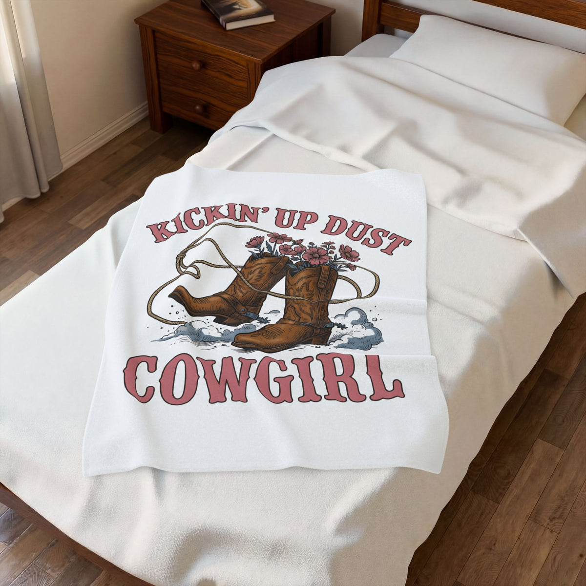 Western Boots Cowgirl Ranch Gift Retro Cowboy Boot Rodeo Fan Cowboy Boot Farm Sketch Blanket