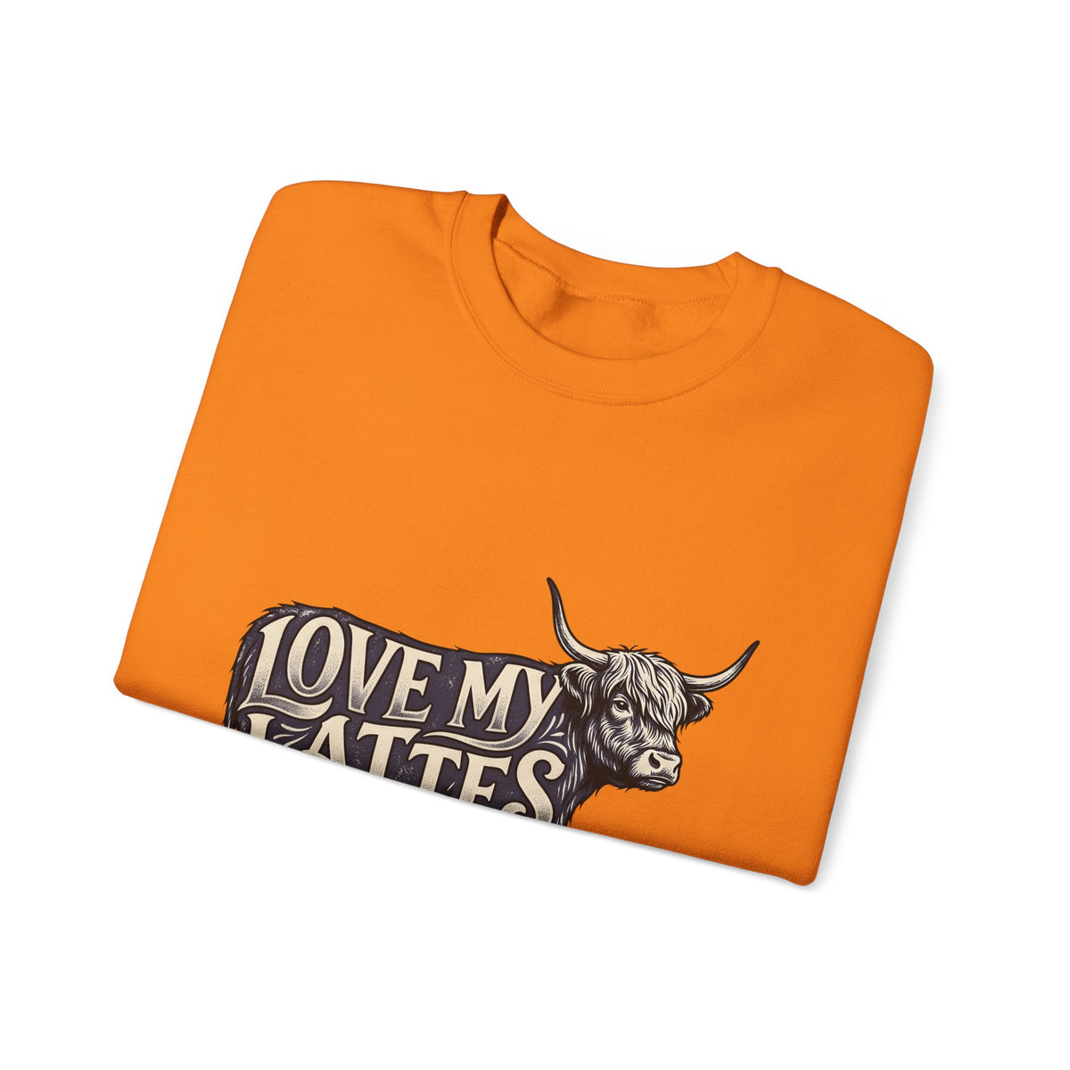 Fuzzy Cattle Sweatshirt Coffee Creatures Gift Women Classic Sweatshirt Cow Sweatshirt Coffee Fan Vintage Sweatshirt Animal Graphic Outline Latte Cup Sweatshirt