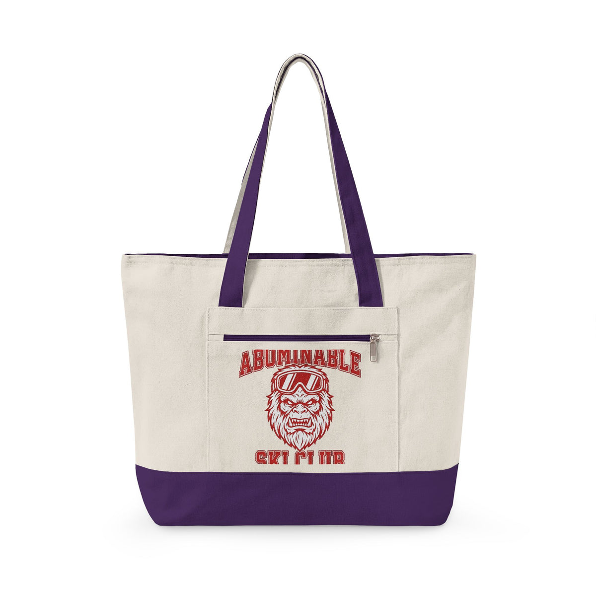 Abominable Snowman Face Tote Bag Christmas Cold Gift Women Strong Tote Bag Yeti Tote Bag Xmas Fan Vintage Tote Bag Frosty Graphic Antique Snow Goggles
