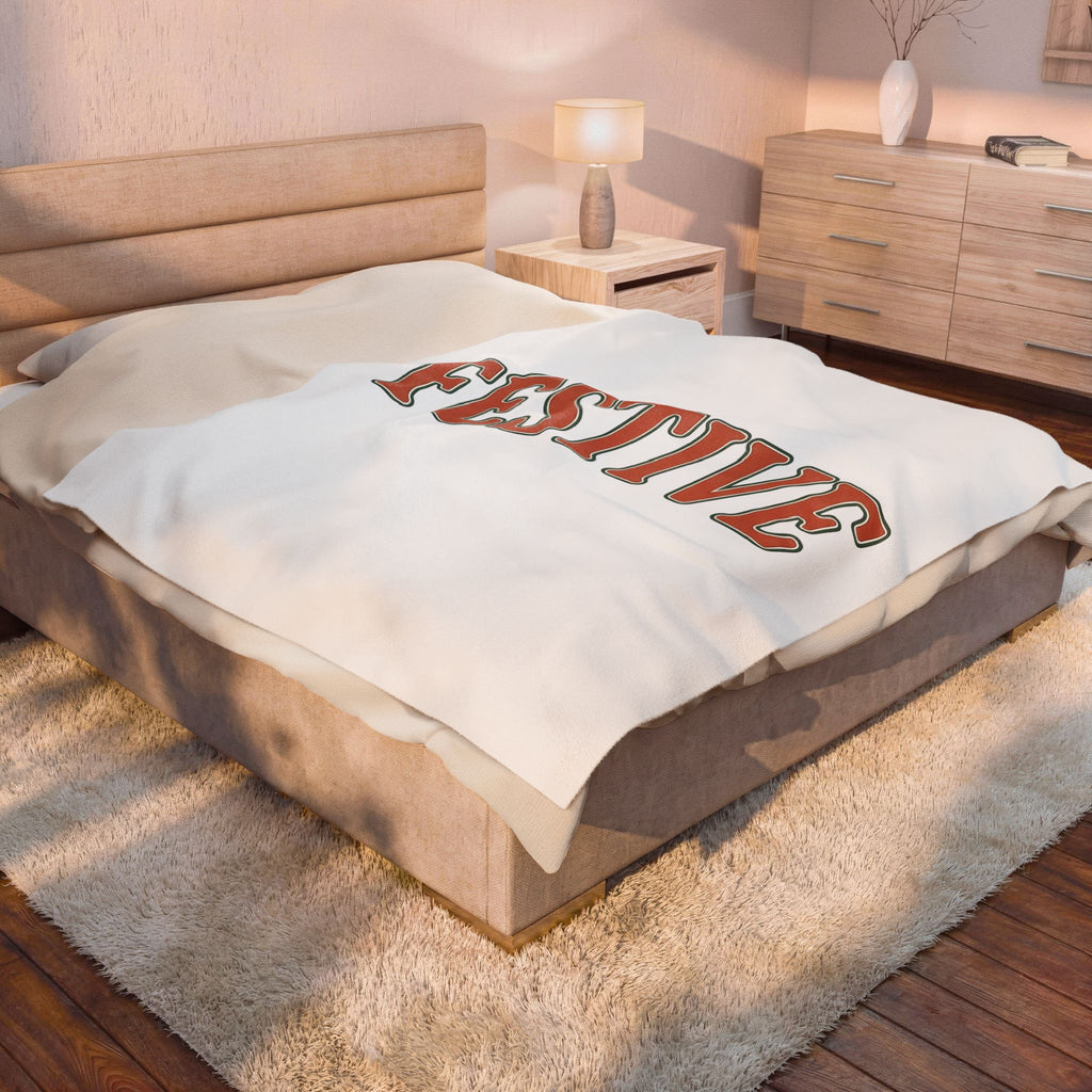 Vintage Lettering Christmas Seasonal Gift Rustic Typography Xmas Fan Holiday Seasonal Clean Blanket