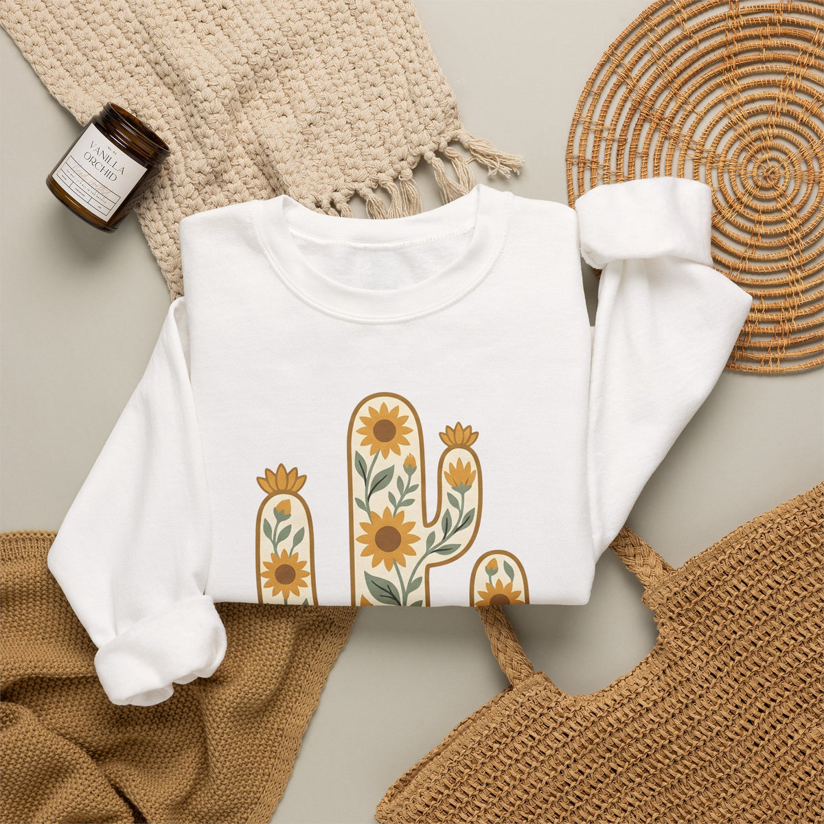Prickly Flower Sweatshirt Cowgirl Cowboy Gift Women Vintage Sweatshirt Thorn Sweatshirt Rancher Fan Retro Sweatshirt Rodeo Graphic Sketch Sunflower Sweatshirt