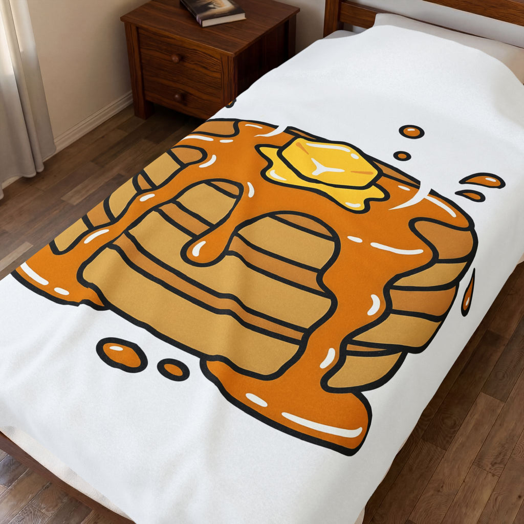 Pancake Stack Desserts Breakfast Gift Cartoon Pancakes Sweets Fan Cartoony Morning Bold Syrup Blanket