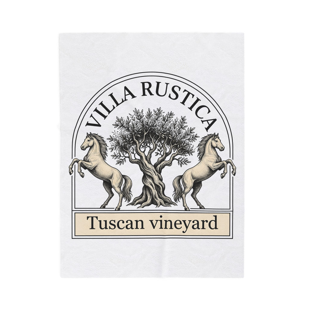 Horse Tree Blanket Vineyard Equestrian Gift Women Vintage Blanket Equine Blanket Winery Enthusiast Retro Blanket Horseback Graphic Hand Drawn Olive