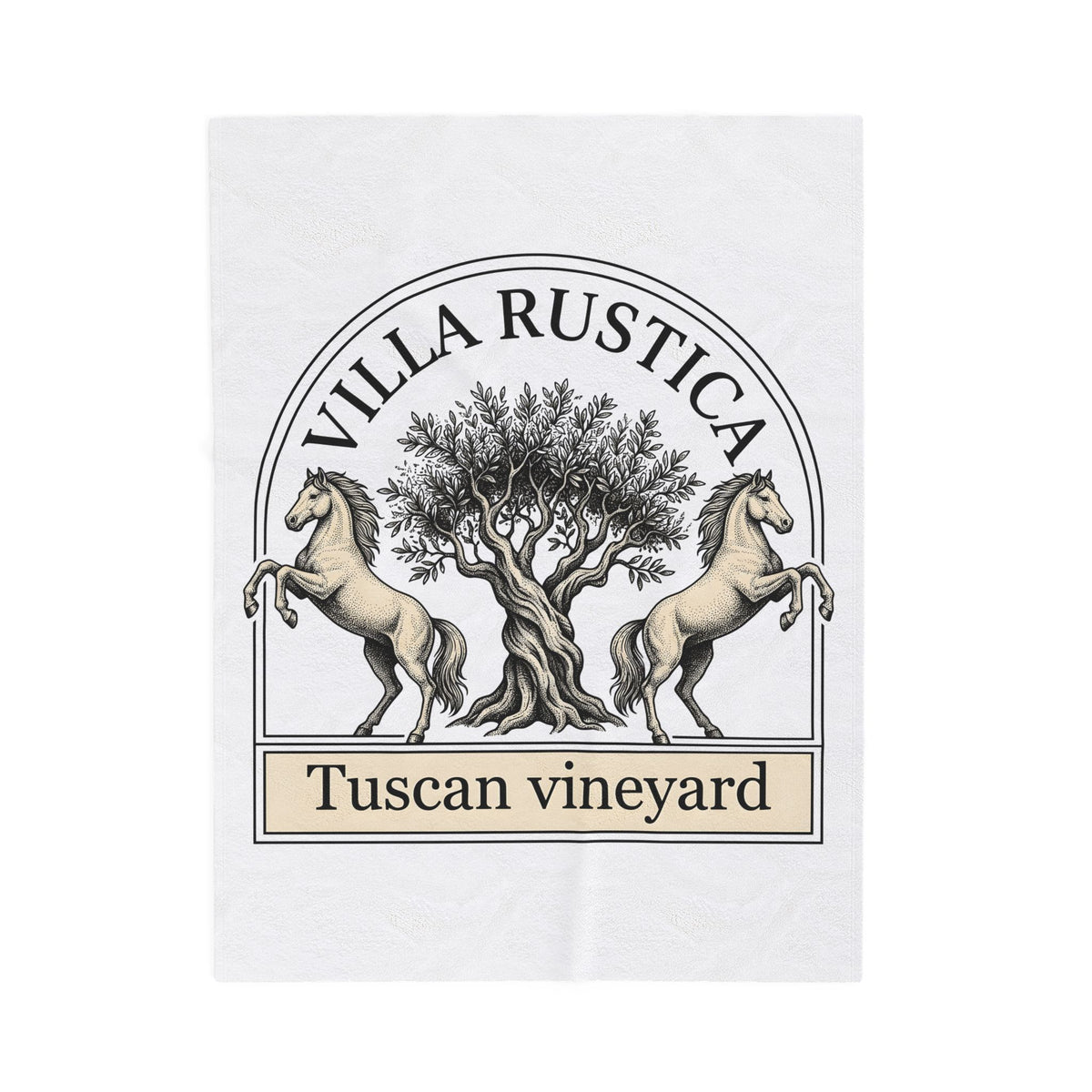 Horse Tree Blanket Vineyard Equestrian Gift Women Vintage Blanket Equine Blanket Winery Enthusiast Retro Blanket Horseback Graphic Hand Drawn Olive