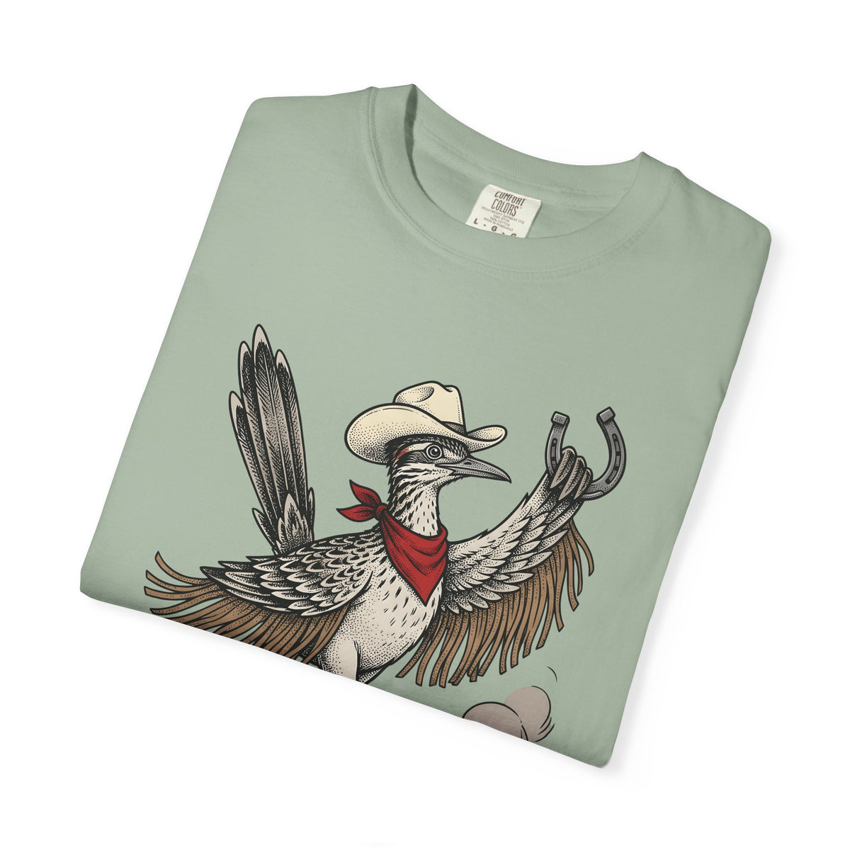 Cowboy Bird T-Shirt Cowgirl Country Gift Women Hand Drawn T-Shirt Rodeo T-Shirt Cowgirl Fan Illustrated T-Shirt Rural Graphic Cartoon Horseshoe