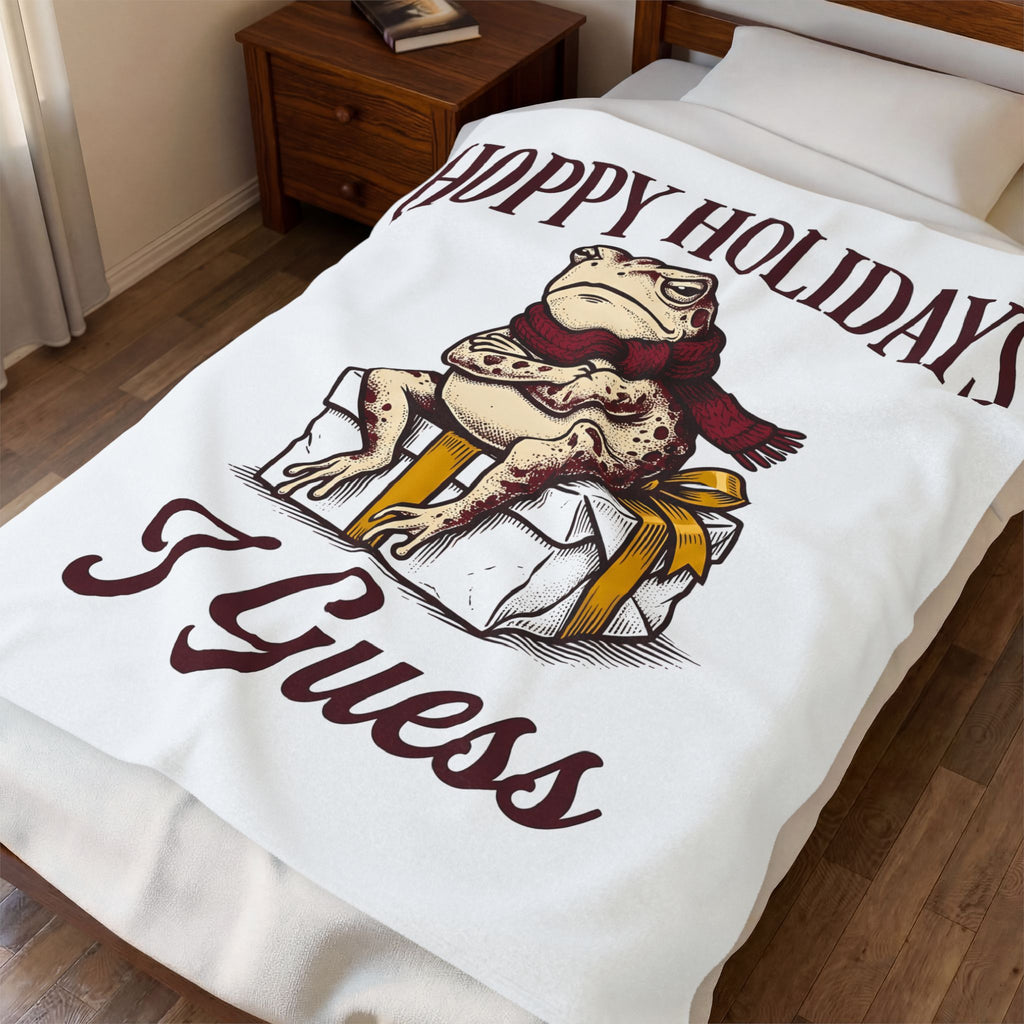 Frog Keepsake Blanket Christmas Critters Gift Women Traditional Blanket Toad Blanket Xmas Fan Hand Drawn Blanket Creature Graphic Outline Muffler