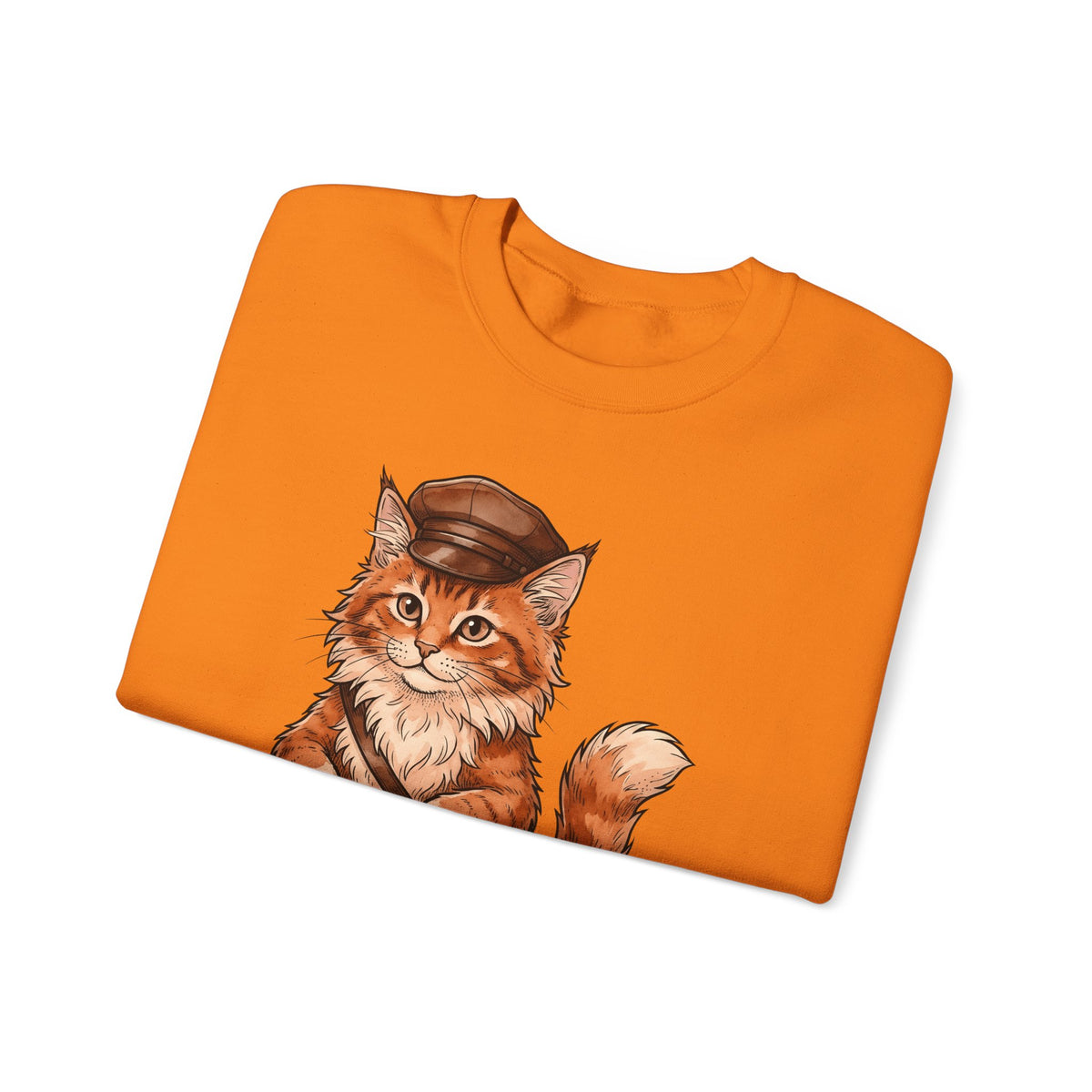 Postal Cat Sweatshirt Cat Pet Gift Women Sketch Sweatshirt Mailcat Sweatshirt Cat Fan Feline Sweatshirt Animal Graphic Retro Letter Sweatshirt