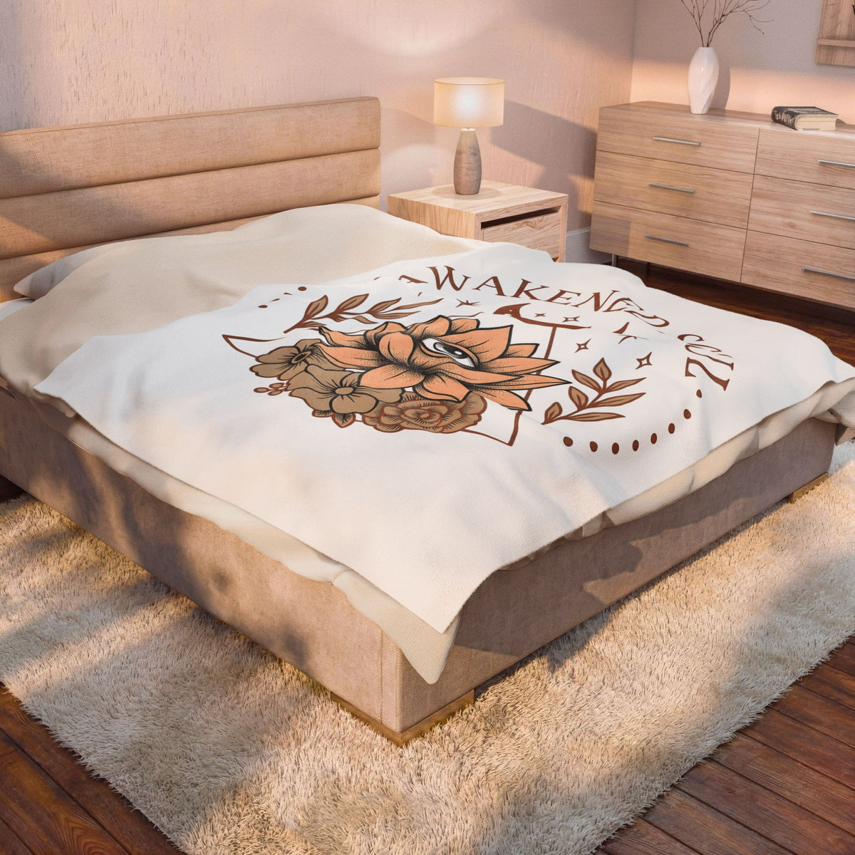 Lotus Eye Blanket Boho Chic Mystical Gift Women Spiritual Graphic Blanket Eye Blanket Bohemian Enthusiast Graphic Blanket Esoteric Graphic Design