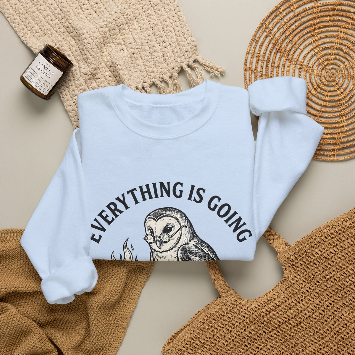 Owl Eyeglasses Sweatshirt Funny Critters Gift Women Old-Fashioned Sweatshirt Owl Sweatshirt Humor Fan Vintage Sweatshirt Creature Graphic Outline Blazing Book