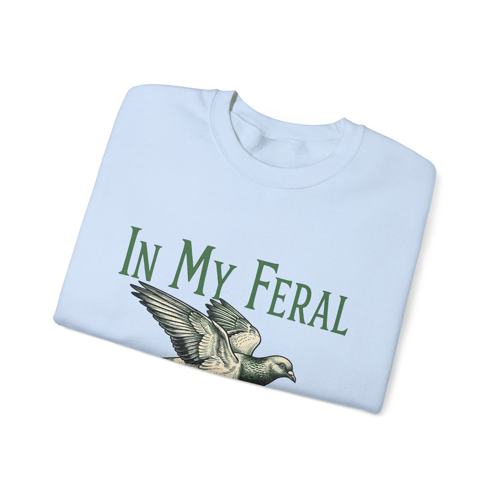Flying Pigeon Sweatshirt Pickleball Animal Gift Women Vintage Sweatshirt Dove Sweatshirt Paddle Fan Retro Sweatshirt Creature Graphic Hand Drawn Wings Sweatshirt