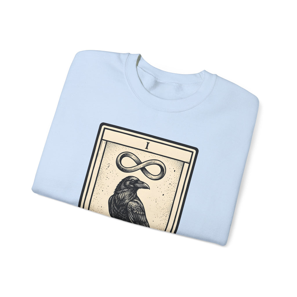 Raven Tarot Deck Sweatshirt Boho Chic Occult Gift Women Old School Sweatshirt Tarot Card Sweatshirt Bohemian Fan Vintage Sweatshirt Mystical Graphic Enchanted