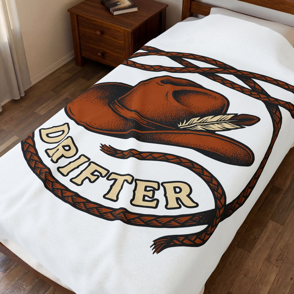 Rancher Hat Blanket Cowgirl Rodeo Gift Women Antique Blanket Cowboy Hat Blanket Cowgirl Fan Western Blanket Rodeo Graphic Traditional Cord Blanket